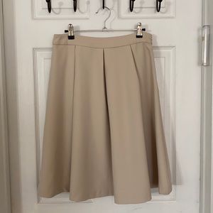 Beige/cream Crepe wide pleat skirt, size M